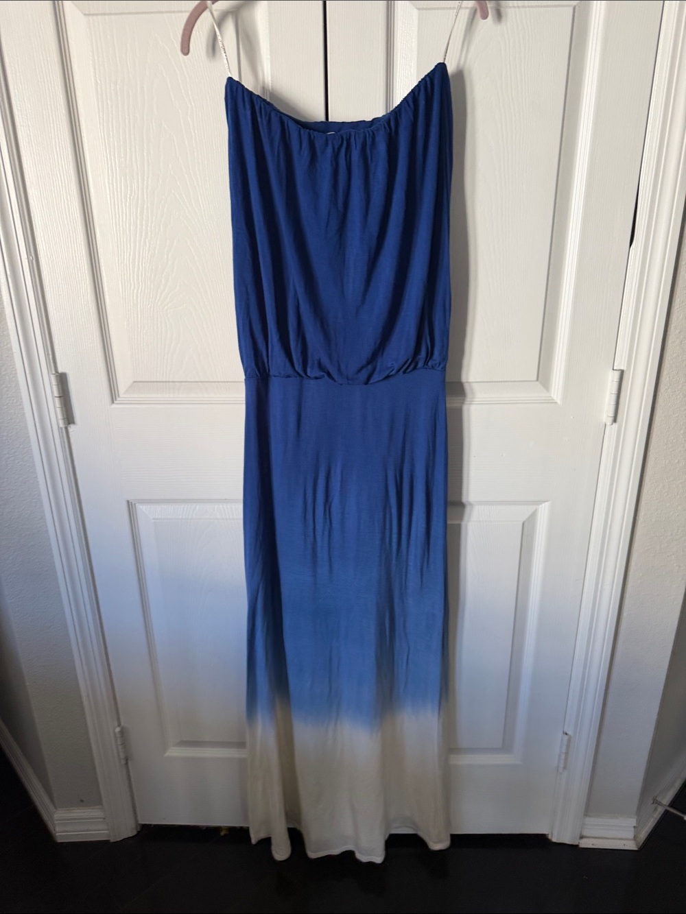 Young Fabulous & Broke Royal Blue to Cream Strapless Ombre Maxi Dress - Picture 4 of 4
